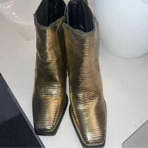 Vince Camuto Metallic Gold Ankle Boots